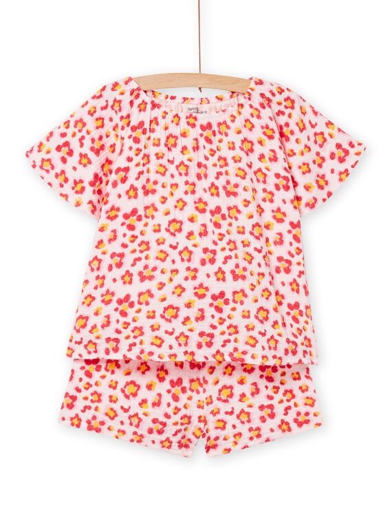 Pyjama rose et jaune enfant fille NEFAPYJFLO / 22SH11H5PYJ321