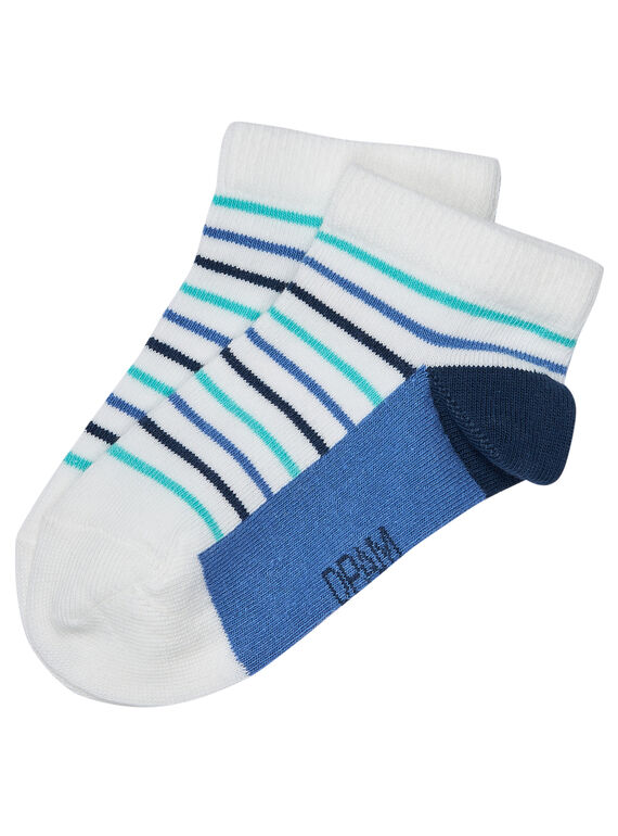 Socquette garçon rayée bleu  JYOPOESOQ / 20SI02G1SOQ000
