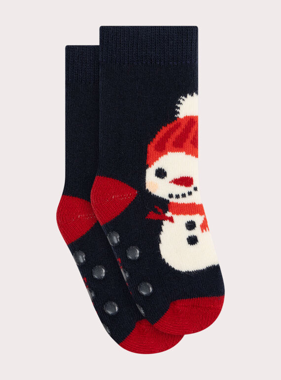 Chaussettes antidérapantes motif bonhomme de neige pour bébé garçon VYUWACHO / 24WI10T1SOQ070