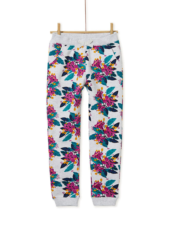 Pantalon gris chiné, imprimé floral  KAJOBAJOG1 / 20W90154D2A943