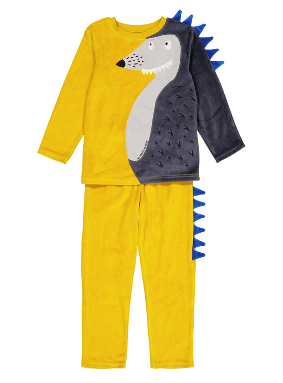 Pyjama ocre en velours enfant garçon GEGOPYJERI / 19WH12N7PYJB107