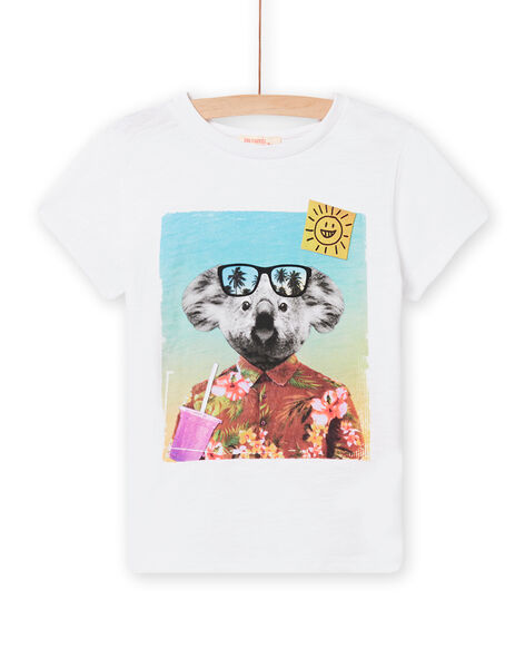 T-shirt blanc à motif koala fantaisie enfant garçon NOJOTI4 / 22S90273TMC000