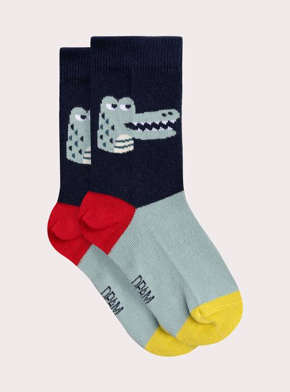 Chaussettes colorées à motif crocodile pour garçon VYOJOCHOC1 / 24WI02H1SOQ705