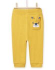 Pantalon en molleton piqué jaune bébé garçon NUJOPAN2 / 22SG1064PAN106