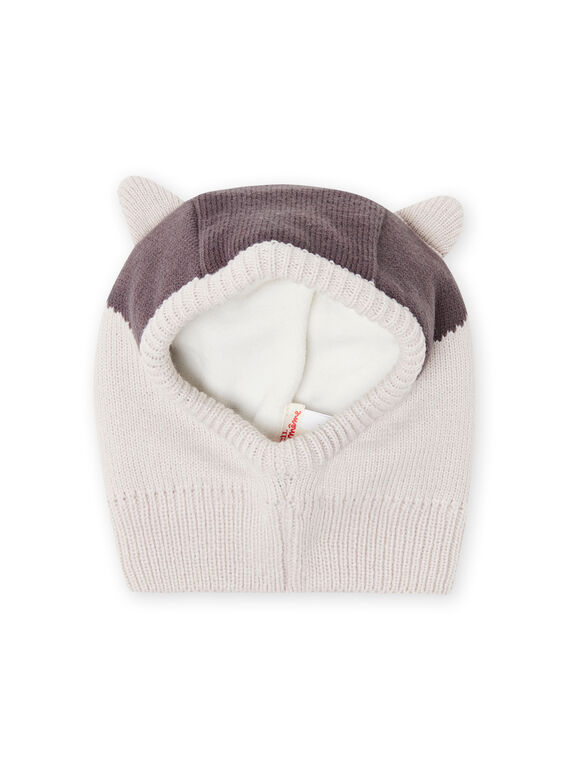 Cagoule gris motif raton-laveur bébé garçon MYUSAUBON2 / 21WI1065BONJ920