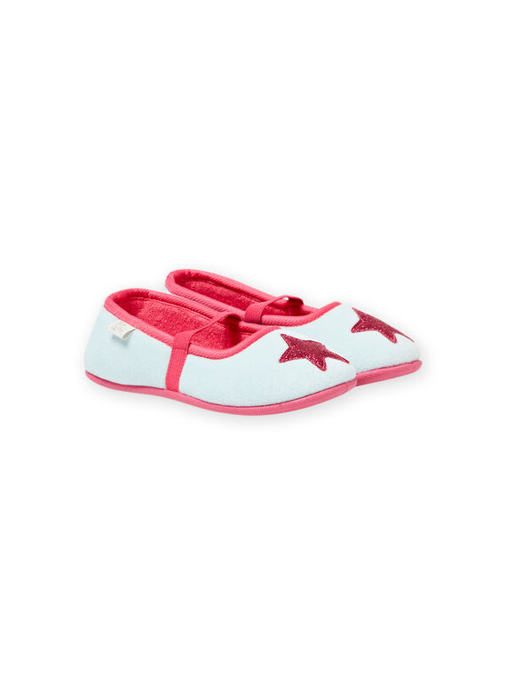 Pantoufles gris chiné motif étoile enfant fille MAPANTSTAR / 21XK3536D07943