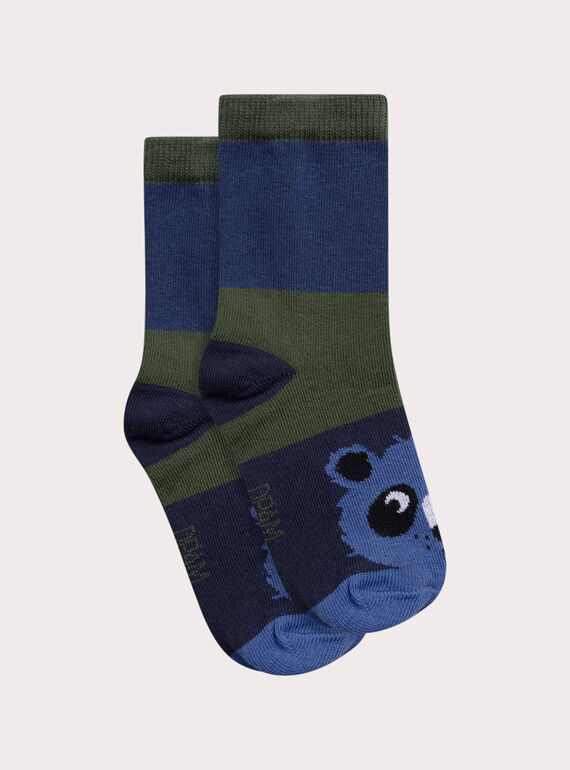 Chaussettes vertes à motif panda pour garçon XYOJOCHO7 / 25WI02D3SOQG611