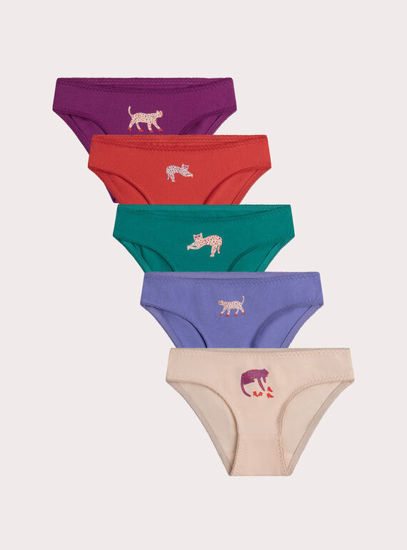 Lot de 5 culottes coeurs pour enfant fille XEFALOTSEM1 / 25WH1142D5L712