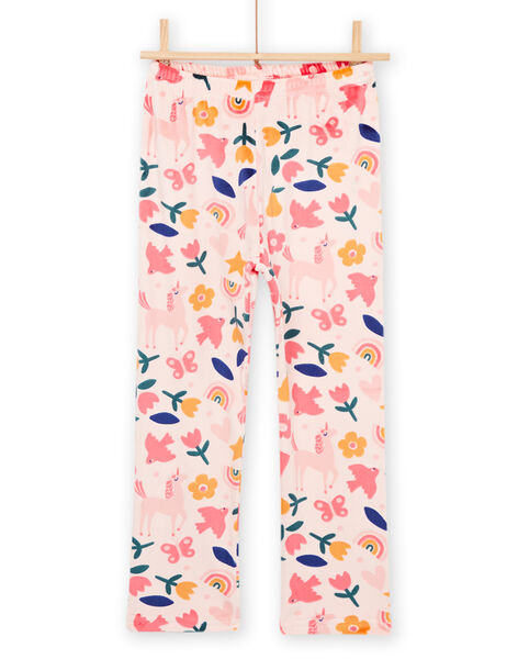 Pyjama T-shirt et pantalon en velours à imprimé fleuri PEFAPYJMAX / 22WH1137PYJD327