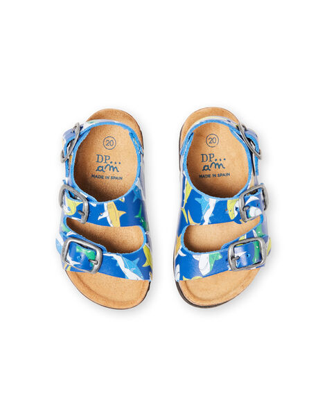 Sandales bleu marine à imprimé requins bébé garçon LBGNUREQUIN / 21KK385CD0E070