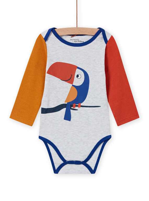 Body manches longues multicolore à motif toucan bébé garçon MEGABODTOU / 21WH14C3BDLJ920