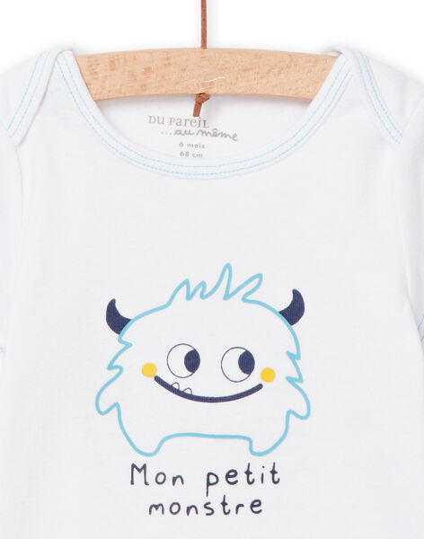 Body blanc motif monstre bébé garçon NEGABODMON / 22SH14I1BDL000