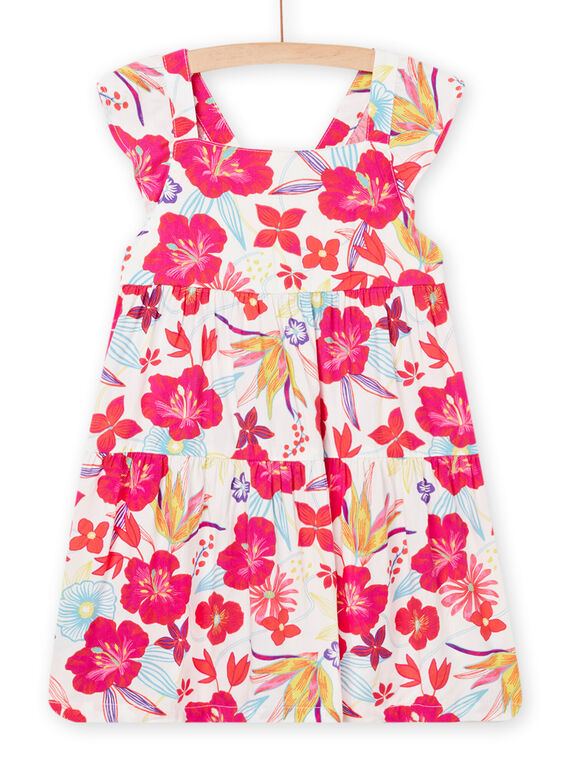 Robe blanche à imprimé fleuri enfant fille NAJOROB5 / 22S901C6ROB000