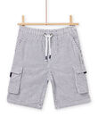Bermuda à rayures bleu nuit enfant garçon NOJOBERPOCH1 / 22S902C5BER705