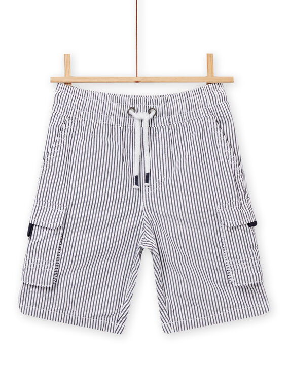 Bermuda à rayures bleu nuit enfant garçon NOJOBERPOCH1 / 22S902C5BER705