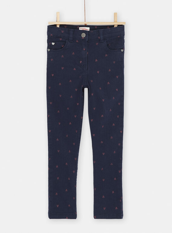 Jean bleu marine à imprimé coeur SAJOPANT1 / 23W901G2PAN070