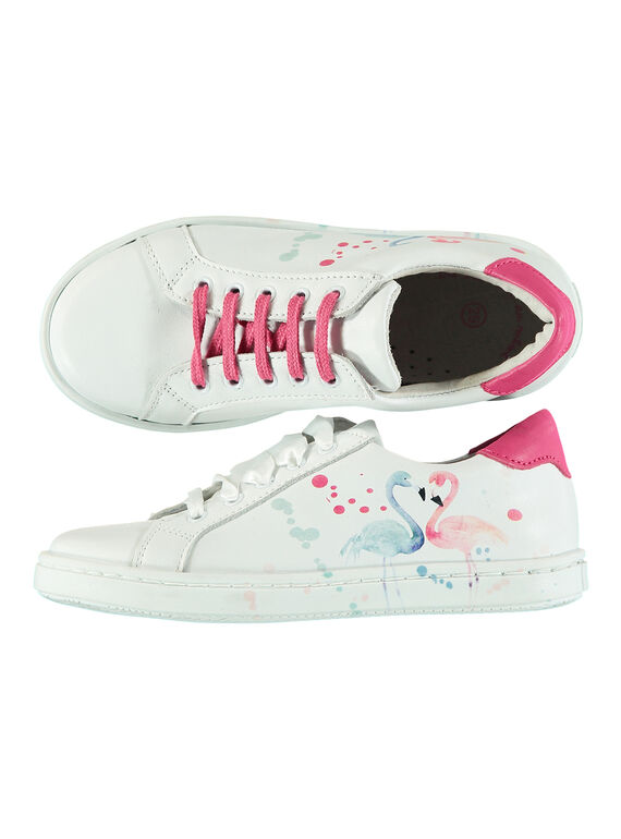 Basket ville en cuir avec imprimé fille FFBASFLAM / 19SK3541D3F000