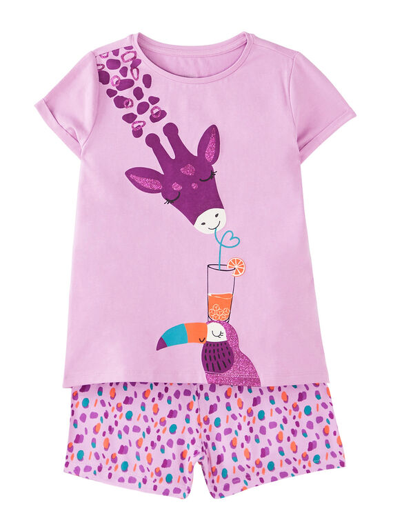 Pyjama court enfant fille violet  JEFAPYJ3 / 20SH11U1PYJ326