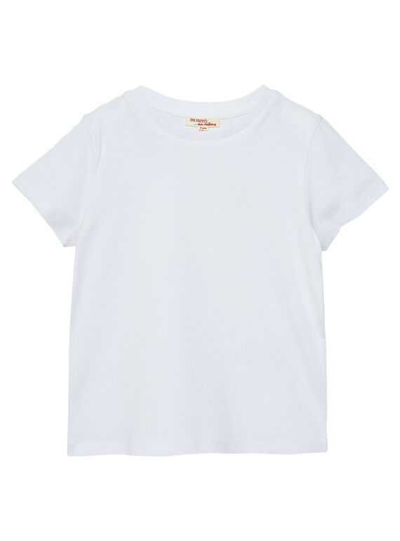 Tee shirt manches courtes garçon uni blanc JOESTI1 / 20S90262D31000