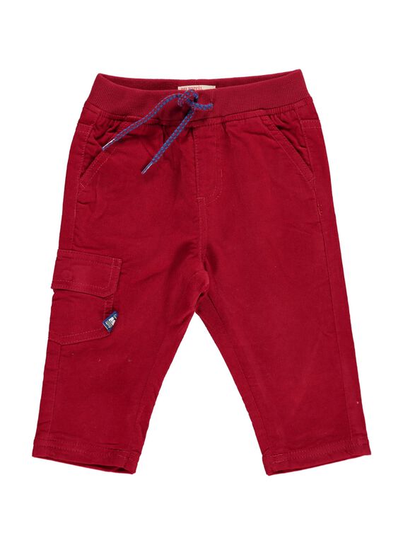 Pantalon en velours rouge bébé garçon DUJOPAN6 / 18WG1036PAN510