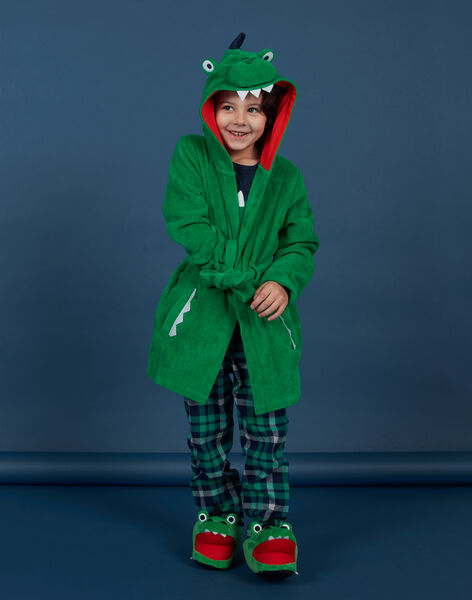 Robe de chambre vert à capuche animation crocodile enfant fille NEGOPEICRO / 22SH12G1RDCG623