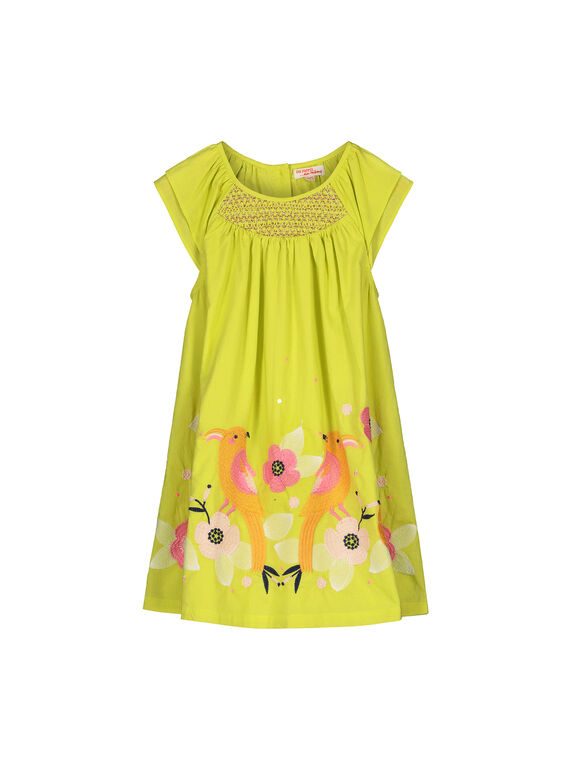 Robe en coton fille FAPOROB3 / 19S901C3ROB605
