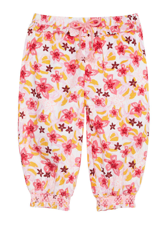 Pantalon imprimé fleuri bébé fille JIDUPAN / 20SG09O1PAN001