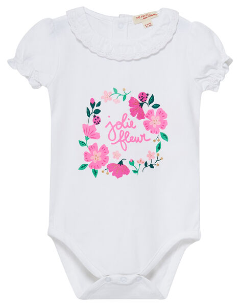 Body Blanc Avec Col En Dentelle Bebe Fille Catalogue Dpam Bebe Dpam