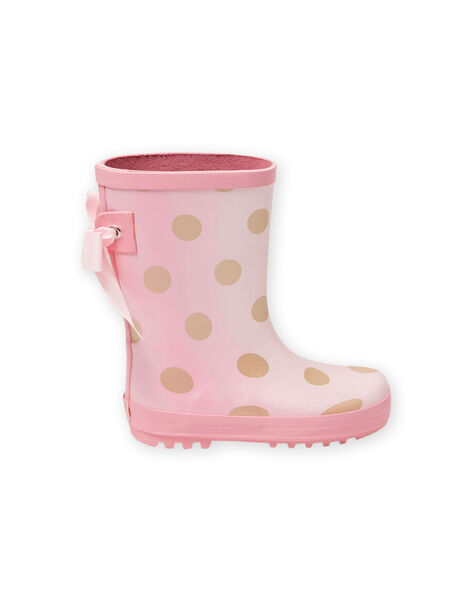 Bottes de pluie roses à pois dorés enfant fille MAPLUIPOIS / 21XK3514D0C321