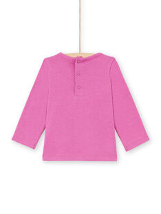 T-shirt rose à motif léopard à paillettes bébé fille MIPATEE2 / 21WG09H3TMLH705