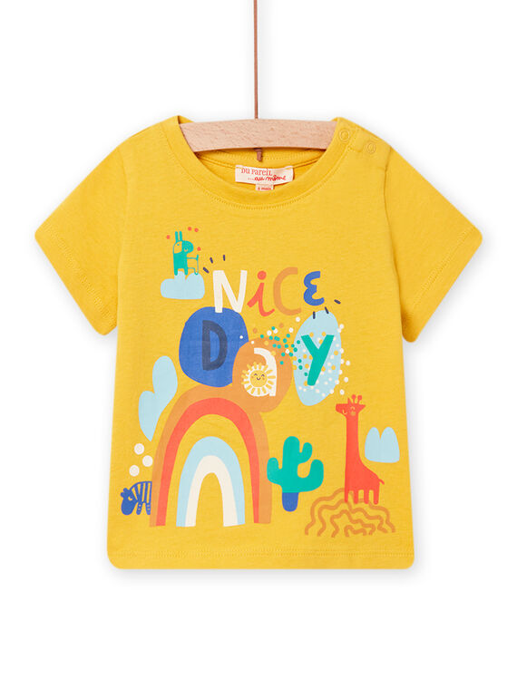 T-shirt jaune à motifs fantaisie colorés bébé garçon NULUTI1 / 22SG10P1TMC106