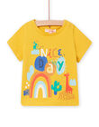 T-shirt jaune à motifs fantaisie colorés bébé garçon NULUTI1 / 22SG10P1TMC106