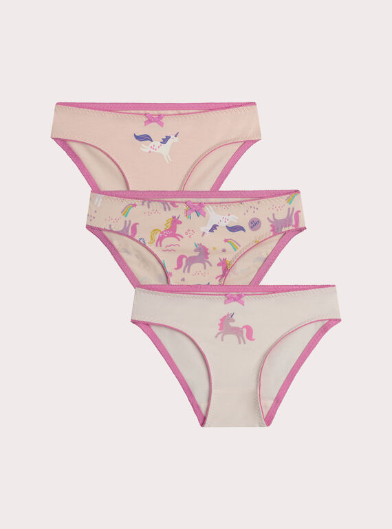 Lot de 3 culottes licornes pour enfant fille XEFALOT1 / 25WH1145D5LD310