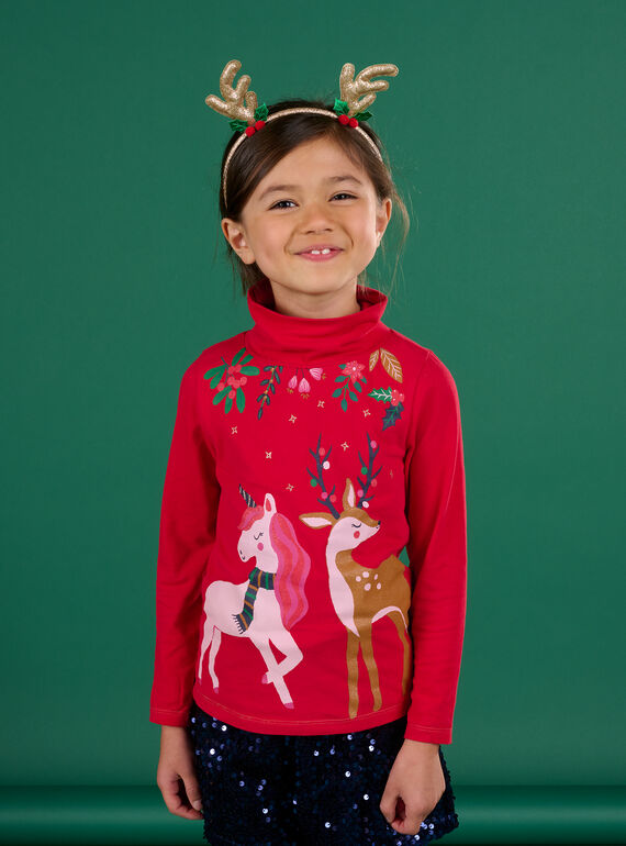 Sous-pull à animation licorne de Noël et rennes PANOSOUP / 22W901V1SPLF529