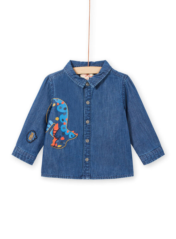 Chemise en jean manches longues motif dinosaure bébé garçon MUPACHEM / 21WG10H1CHMP274