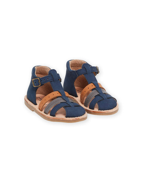 Sandales bleu marine en cuir RUSANDBRIDE / 23KK3861D0E070