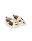 Chaussons en cuir beiges à motif chien RUCHOSDOG / 23KK3841D3S080