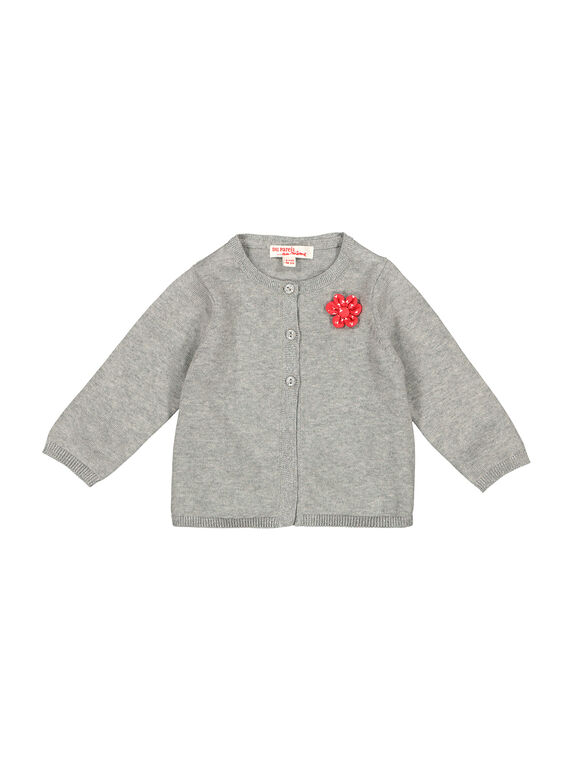 Gilet gris bébé fille FIJOCAR4 / 19SG0934CAR943