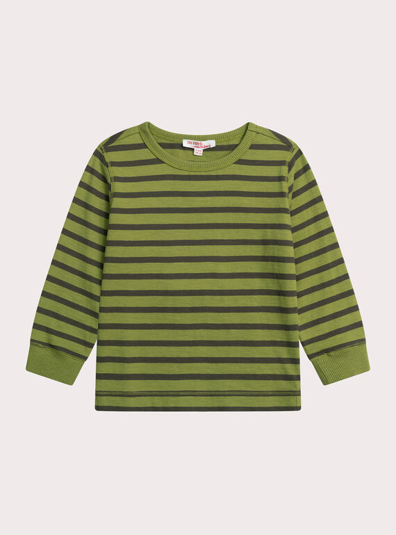 T-shirt  manches longues rayé vert XOJOTIRIB5 / 25W902F7TMLG624