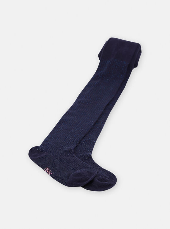 Collants bleu marine en lurex fille SYAJOSCOL3 / 23WI01M3COL070