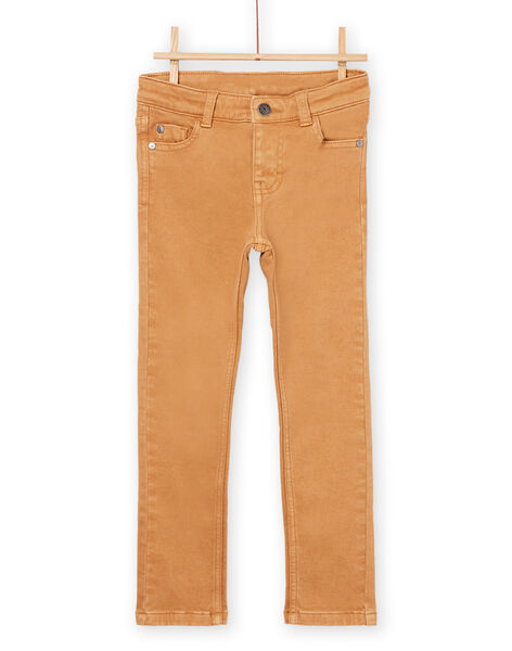 Pantalon uni en toile moutarde POJOPAKNI2 / 22W902B4PANI814
