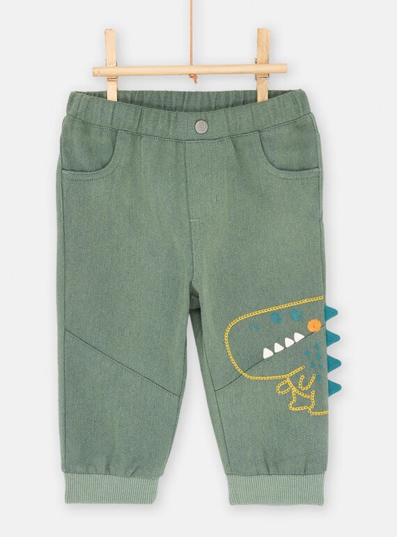Pantalon vert tilleul bébé garçon SUVERPAN1 / 23WG10J2PANG619