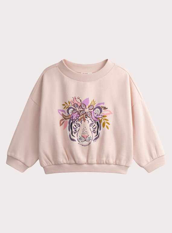 Sweat rose pale animation tigre WALANSWEA / 25S90141SWED319