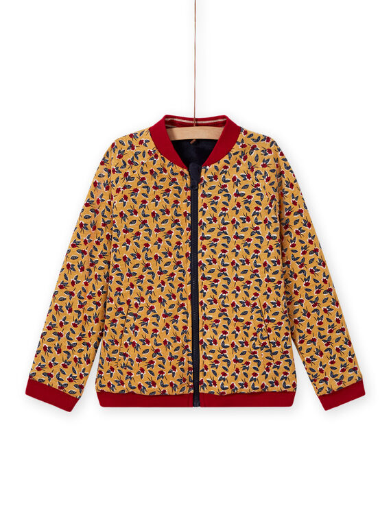 Cardigan teddy réversible bleu nuit enfant fille MAMIXCAR2 / 21W901J1CARC205