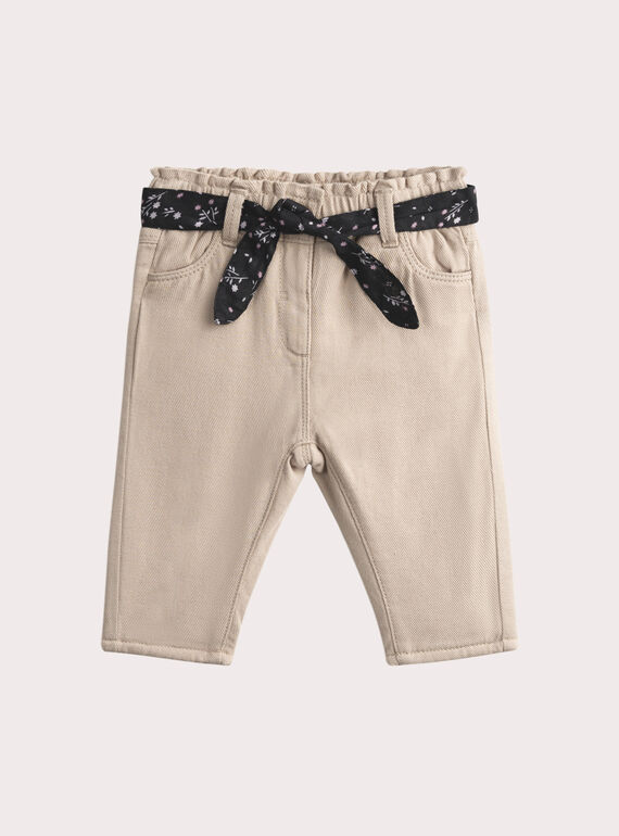 Pantalon beige pour bébé fille VIPERPAN / 24WG09R1PAN007