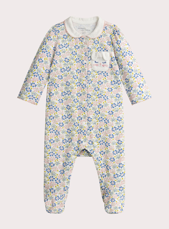 Grenouillère à imprimé fleuri pour bébé fille VEFIGREFLE / 24WH1374GRE001