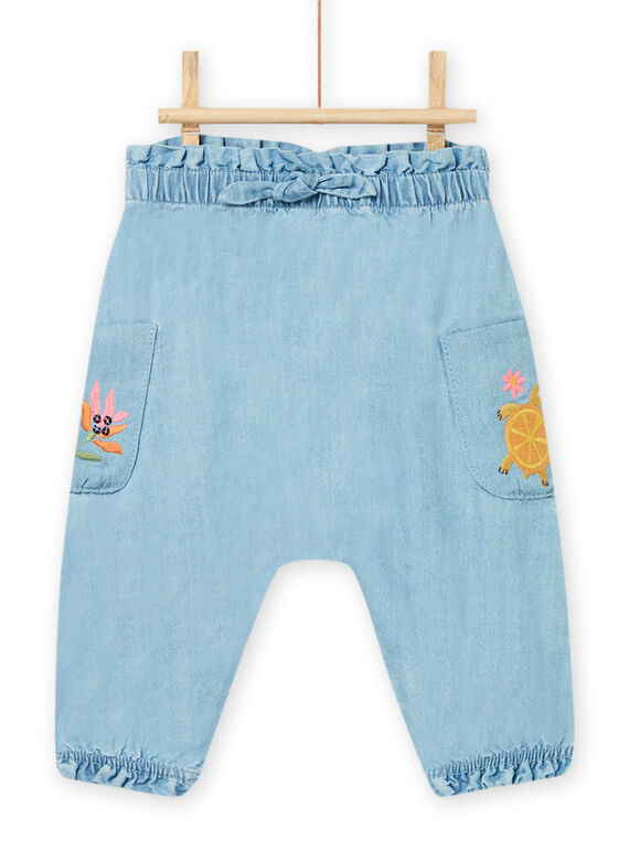 Pantalon denim clair bébé fille NIHOPAN / 22SG09T1PANP272