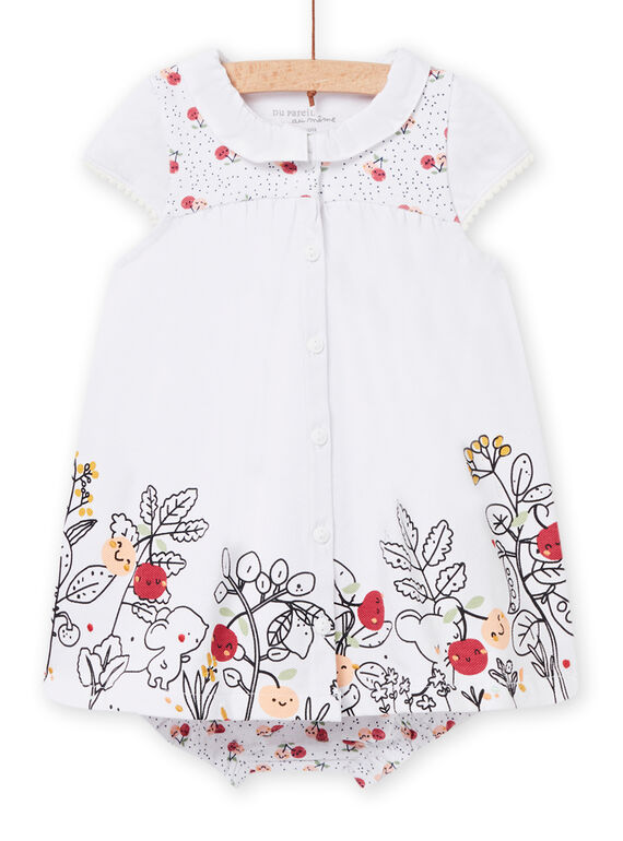 Robe et bloomer blancs naissance fille NOU2ENS2 / 22SF0351ENS000