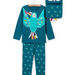 Ensemble pyjama phosphorescent turquoise oiseau enfant fille