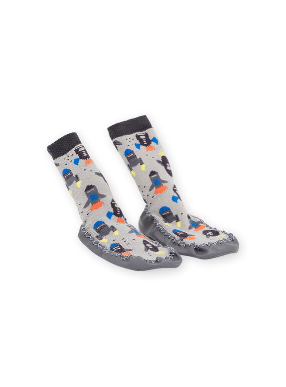 Chaussons chaussette à imprimé fusée POCHO7AOP2 / 22XK3643D08940